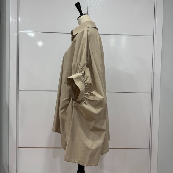 Italian 100% Cotton Oversized Button Up Shirt NWOT, One Size - Picture 3 of 14